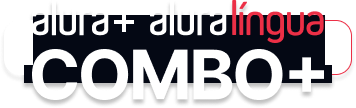 Ilustração alura+ aluraLíngua e Combo+